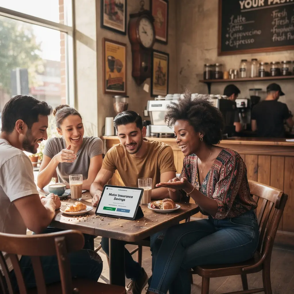 Mężczyzna przeglądający oferty ubezpieczeń samochodowych na smartfonie.